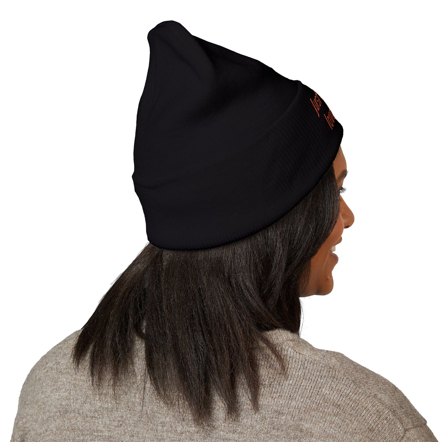 Hunting Enthusiast Beanie - "Just a Girl Who Loves to Hunt" Embroidered Cuffed Beanie