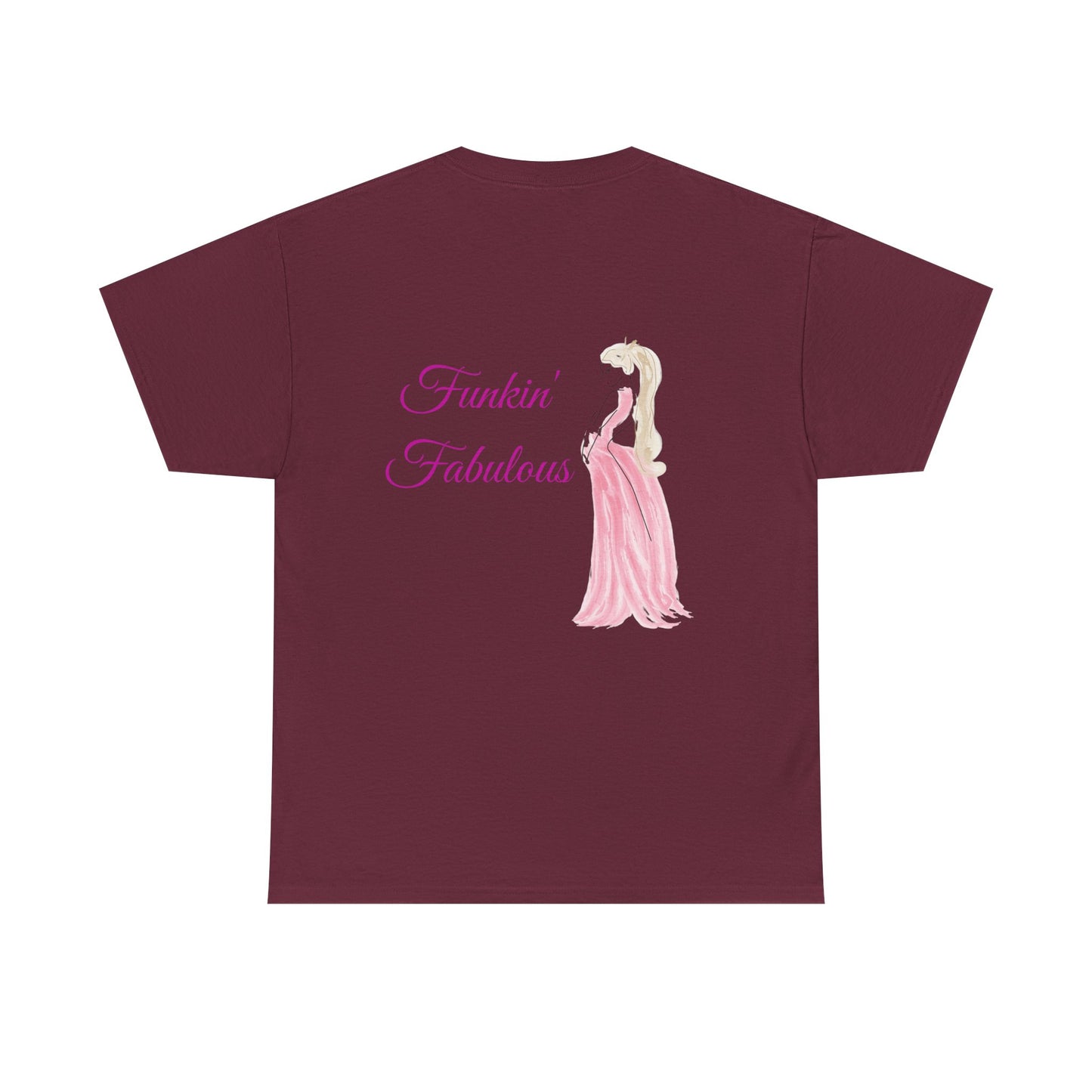Funkin' Fabulous Tee — Pink Gown Illustration Women's Empowerment T‑Shirt