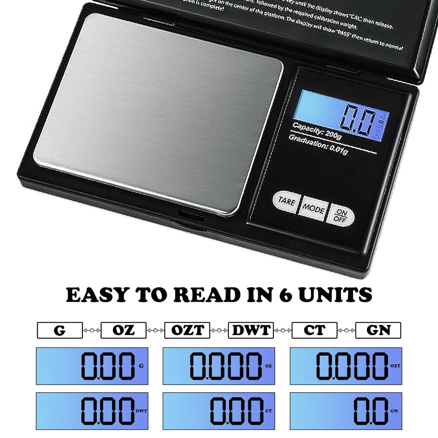 200g X 0.01g Digital Pocket Scale, with Backlit LCD Display, Small Mini Digital Pocket Gram Scale for Kitchen Jewelry Herb (Ordinary)