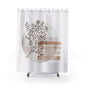 Botanical Neutral Shower Curtain — Minimal Olive Branch Bath Decor