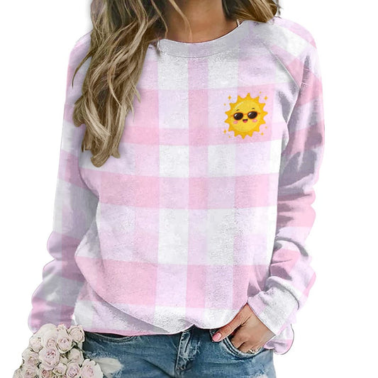Pink and Sun Sweatshirt Designs Raglan Style