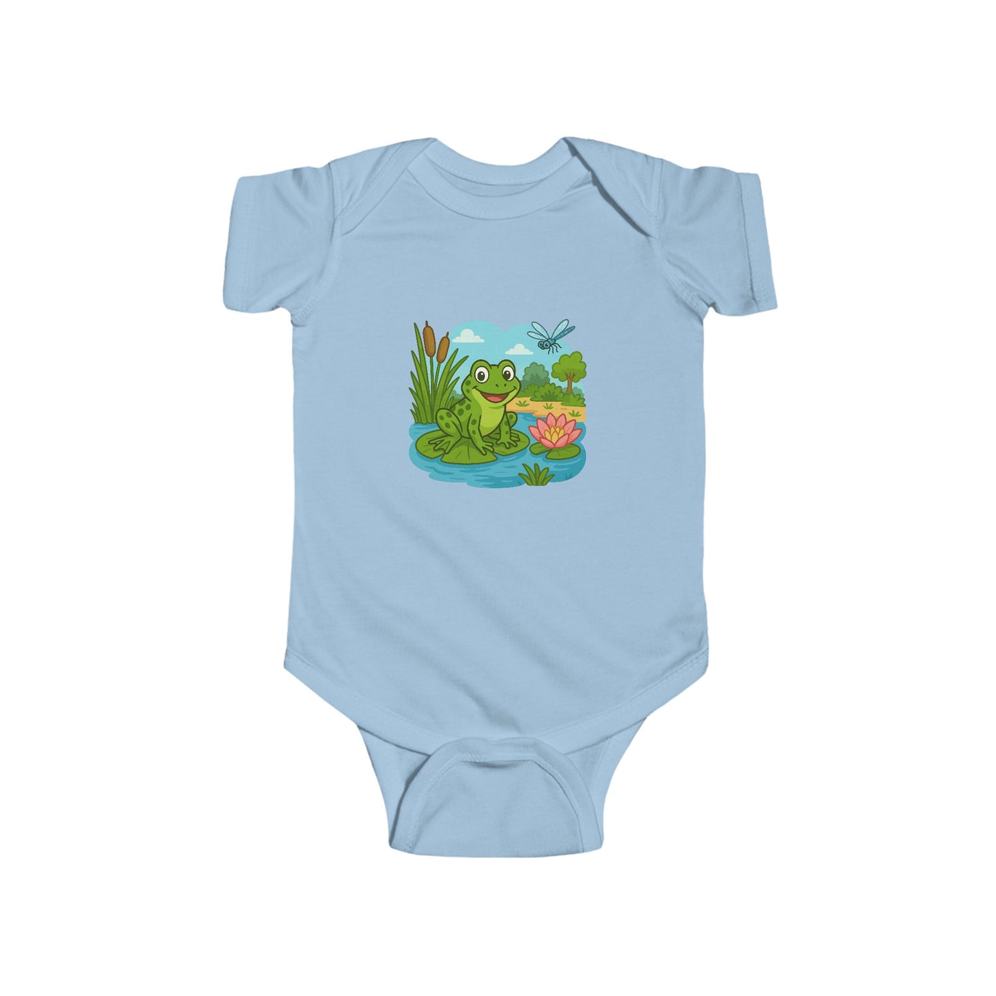 Baby Bodysuit - Cute Frog Pond Graphic Infant Onesie