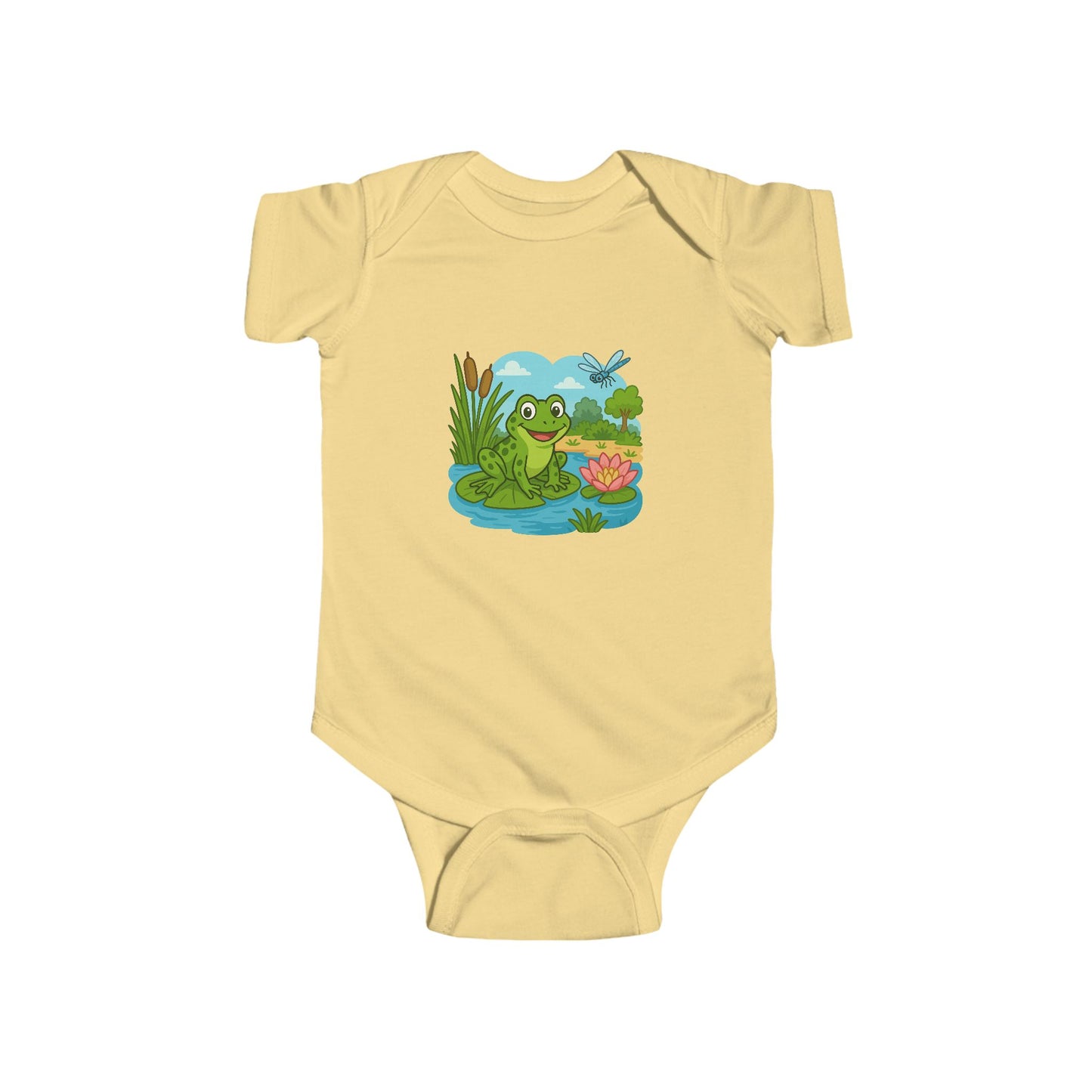 Baby Bodysuit - Cute Frog Pond Graphic Infant Onesie