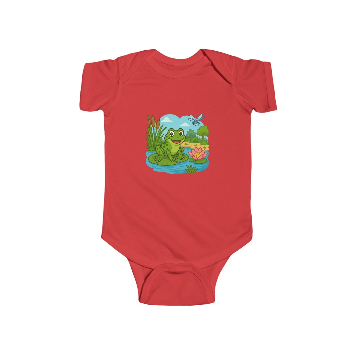 Baby Bodysuit - Cute Frog Pond Graphic Infant Onesie