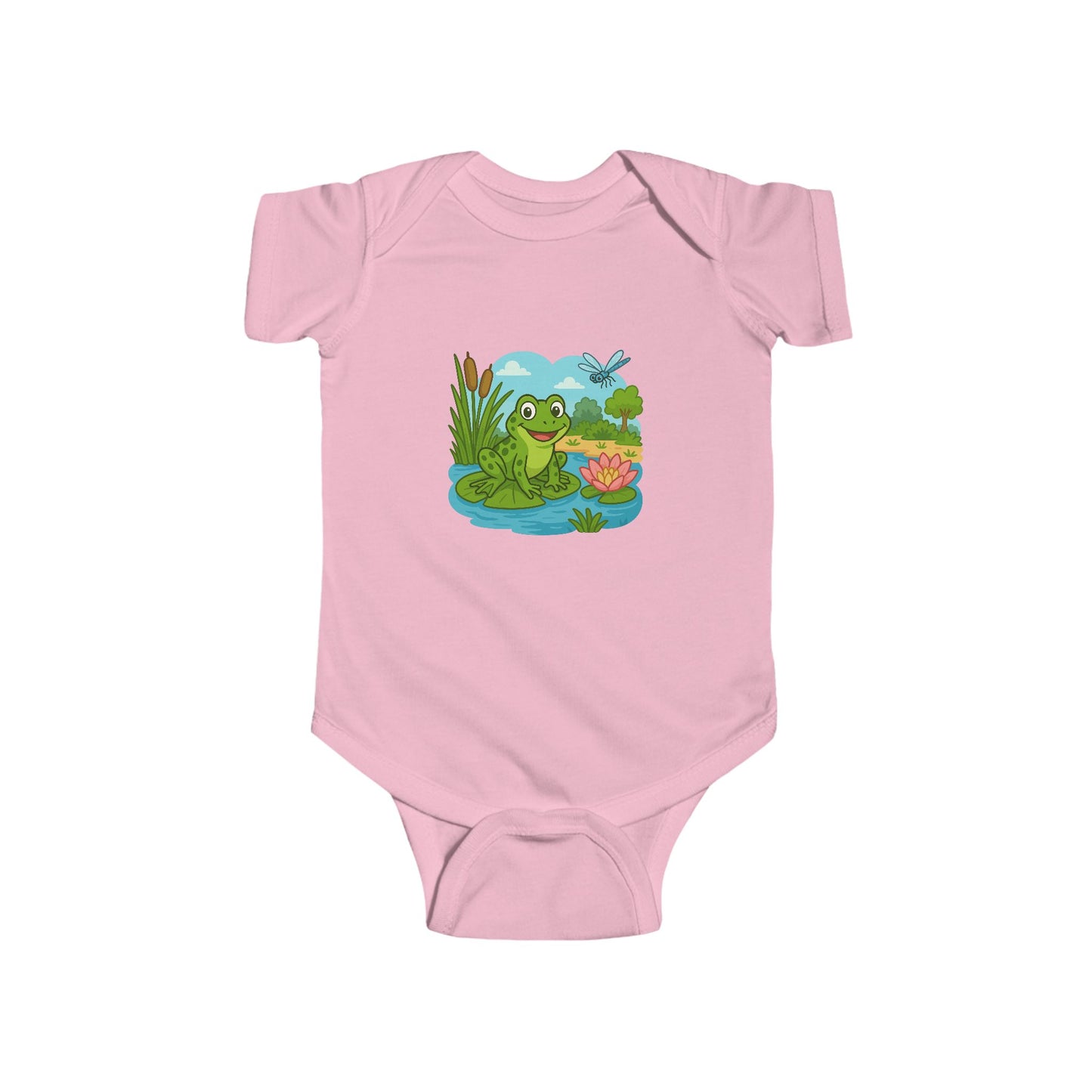 Baby Bodysuit - Cute Frog Pond Graphic Infant Onesie