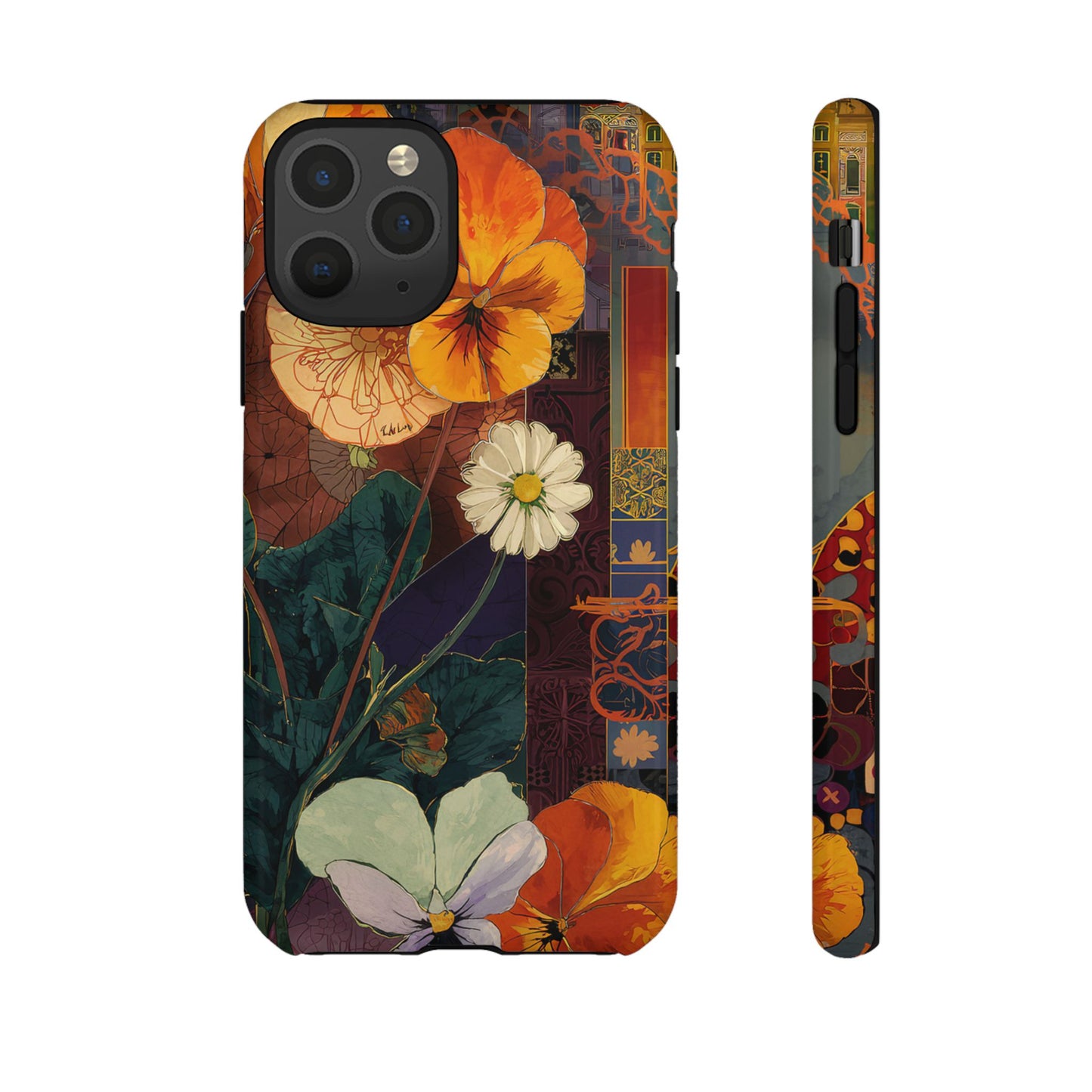 Floral Pansy Tough Phone Case — Vintage Botanical Protection