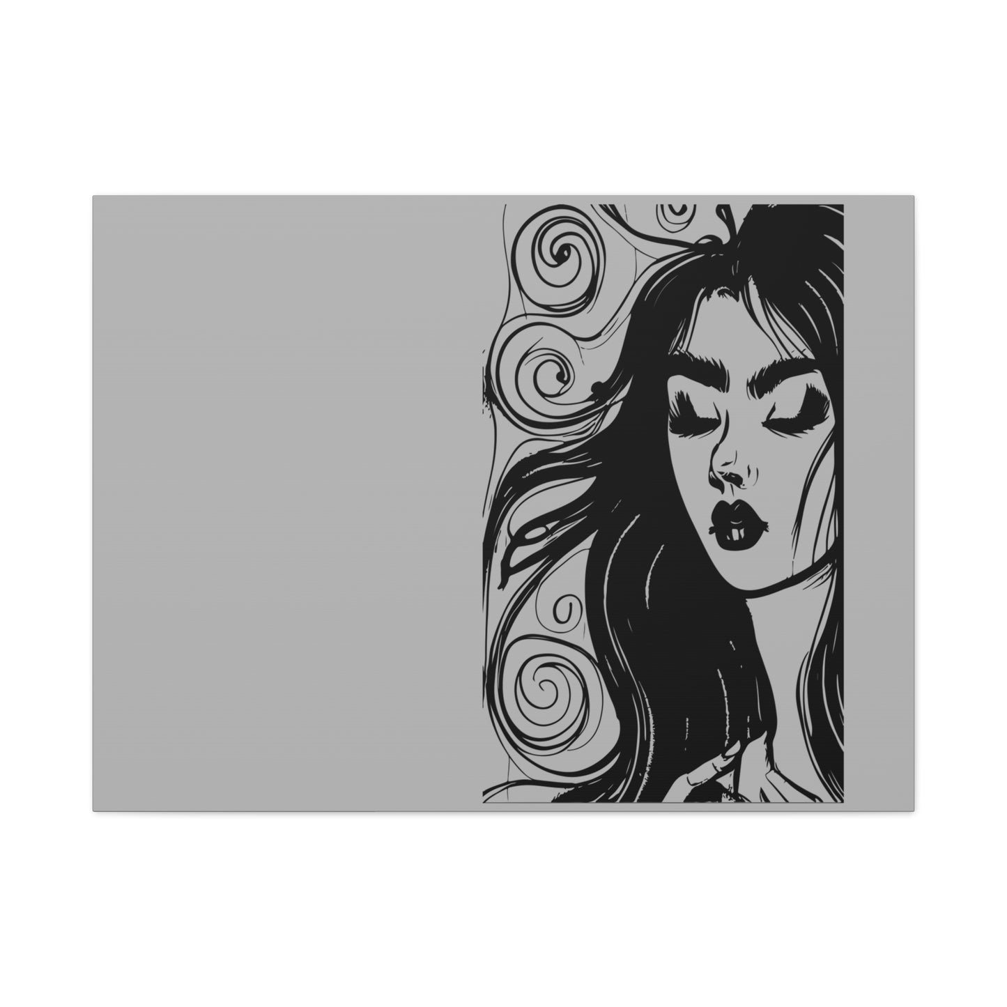 Gothic Woman Portrait Canvas Art — Matte Stretched Wall Decor