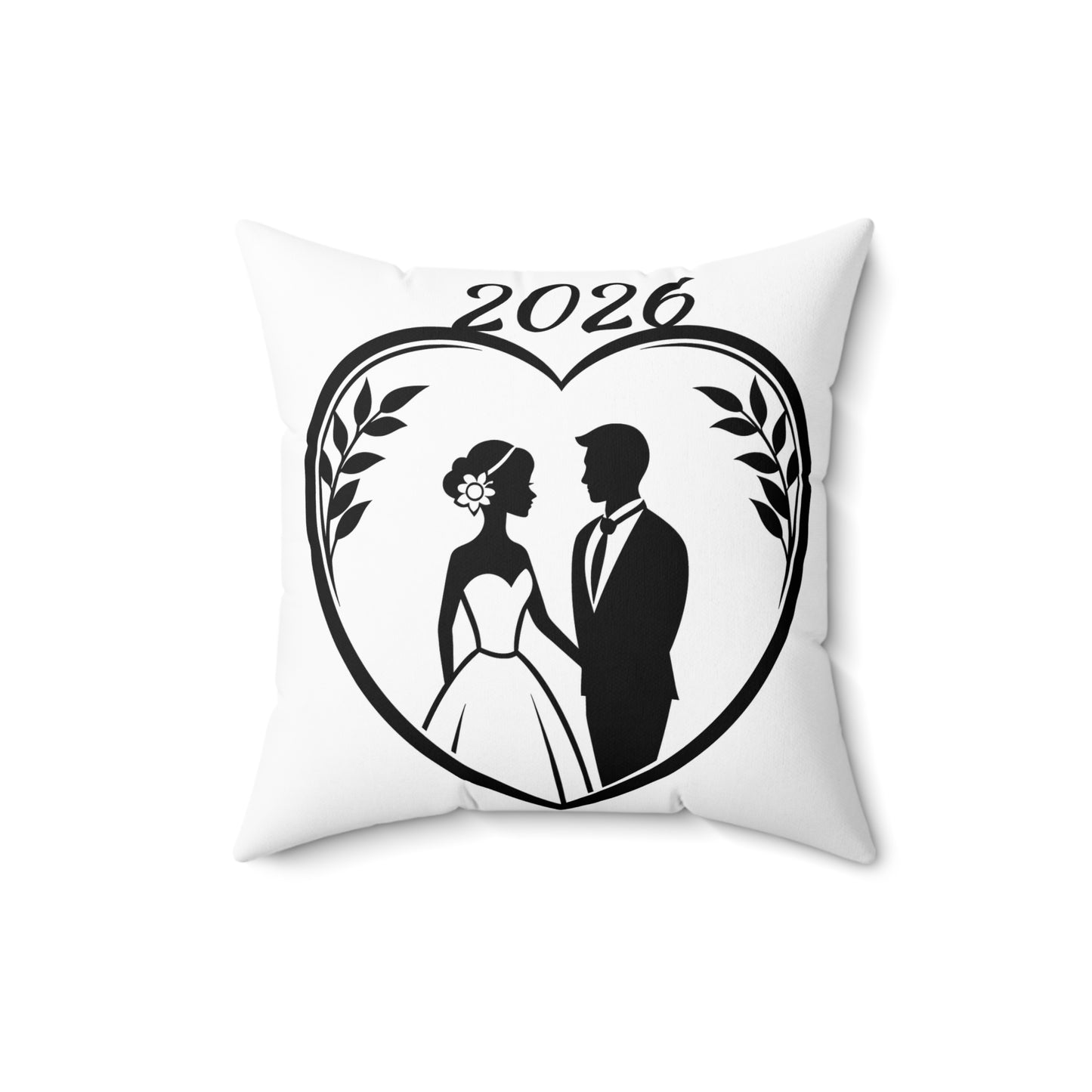 Wedding Couple 2026 Throw Pillow — Romantic Bridal Decorative Pillow