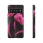 Floral iPhone Case | Tough Cases with Pink Poppy Design, Elegant Flower Phone Cover, Gift for Her, Spring Accessories, Chic Tech