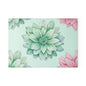 Glass Cutting Board — Pastel Succulent Floral Design (Mint & Pink)