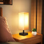 aooshine Small Table Lamp for Bedroom - Bedside Lamps for Nightstand, Minimalist Night Stand Light Lamp with Square Fabric Shade, Desk Reading Lamp for Kids