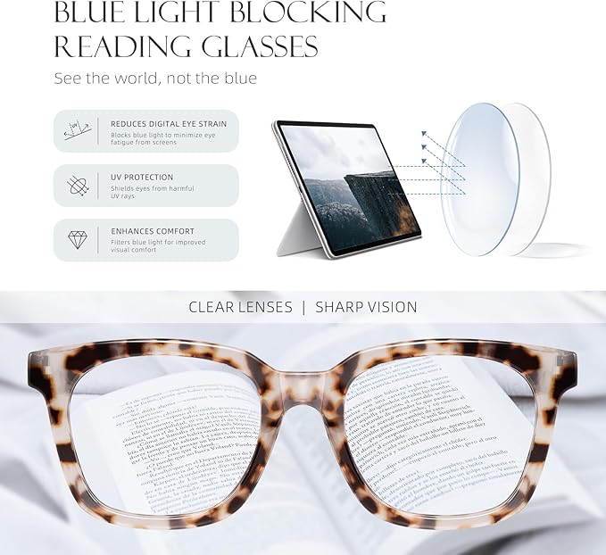 RS FOR WOMEN – Available in multiple magnification strengths to suit different reading preferences WOMEN'S READING GLASSES – Stylish frame design for both everyday wear and work set