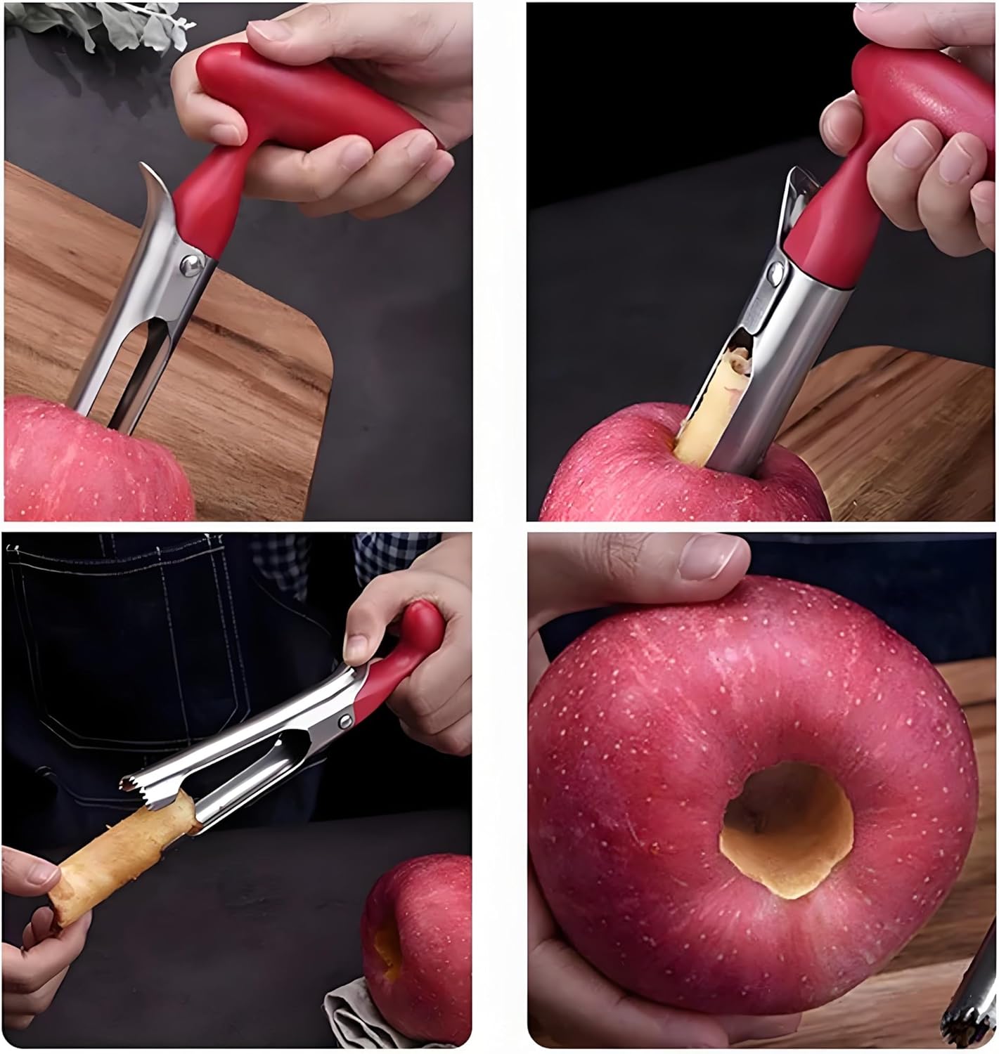 Premium Apple Corer Tool - Ultra Sharp, Stainless Steel, Serrated Blades for Easy Coring - Easy to Use & Clean, Durable Corer Remover