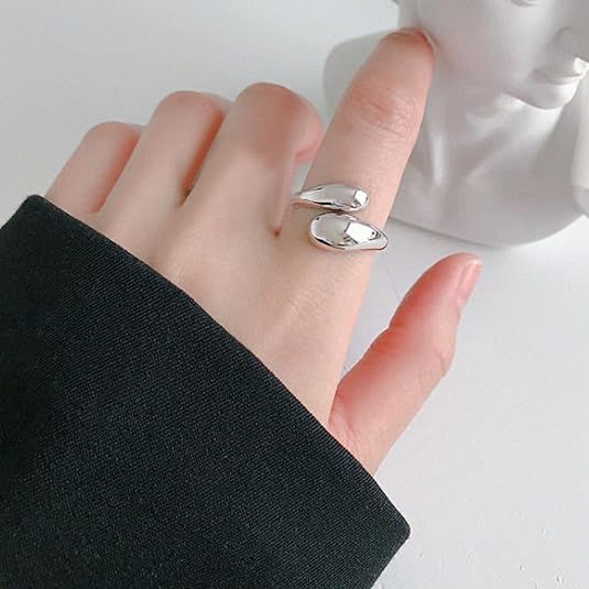 Handmade Rings 925 Sterling Silver Band Ring Adjustable Open Knuckle Rings Thumb