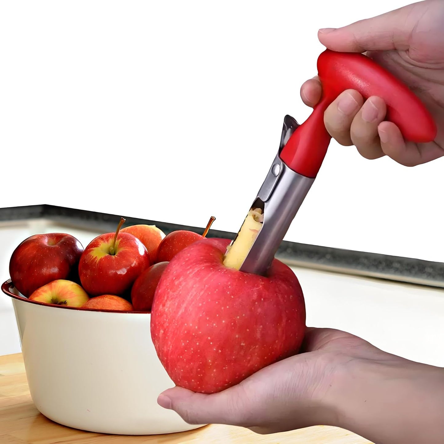 Premium Apple Corer Tool - Ultra Sharp, Stainless Steel, Serrated Blades for Easy Coring - Easy to Use & Clean, Durable Corer Remover