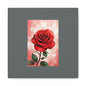 Red Rose Vertical Matte Canvas Print — Romantic Floral Wall Art