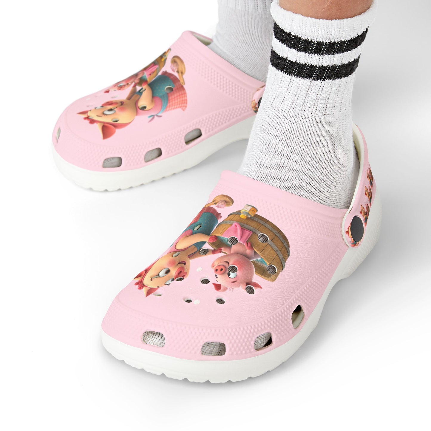 Kids Pink Piglet Clogs — Cute Farm Animal EVA Foam Shoes
