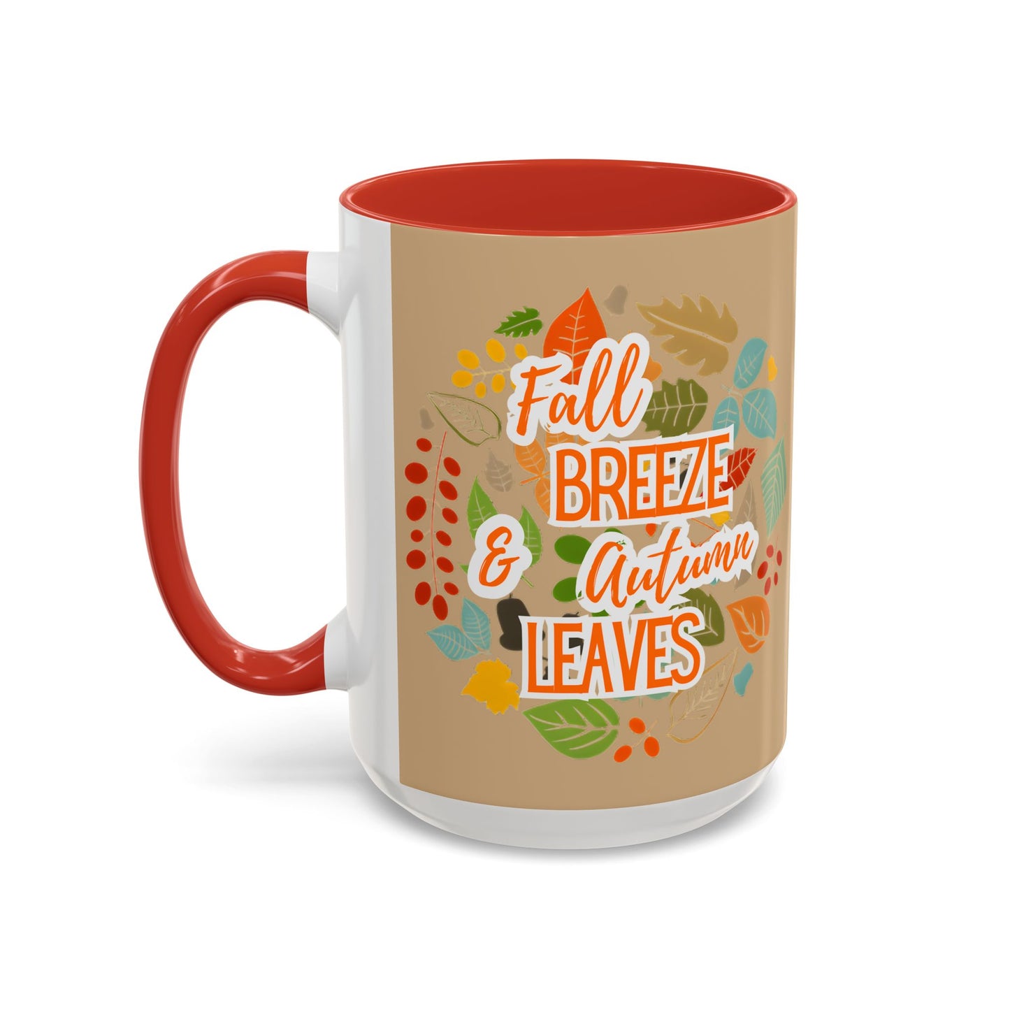 Fall Breeze & Leaves Coffee Mug, Autumn Mug, Seasonal Drinkware, Cozy Kitchen Decor, Perfect Gift for Fall Lovers