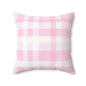Pink Buffalo Check Pillow — Faux Suede Square Decorative Throw Pillow