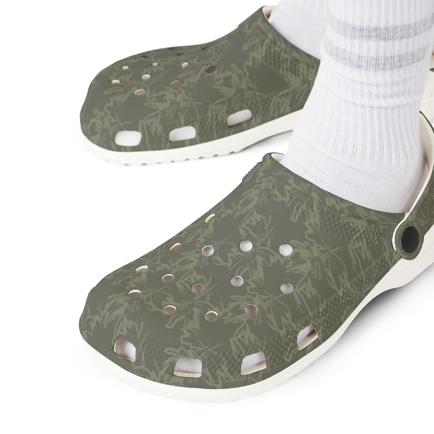 Olive Camouflage EVA Foam Clogs – Lightweight Garden & Casual Slip-On Shoes
