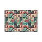 Retro Geometric Heavy Duty Floor Mat — Mid-Century Modern Entryway Rug