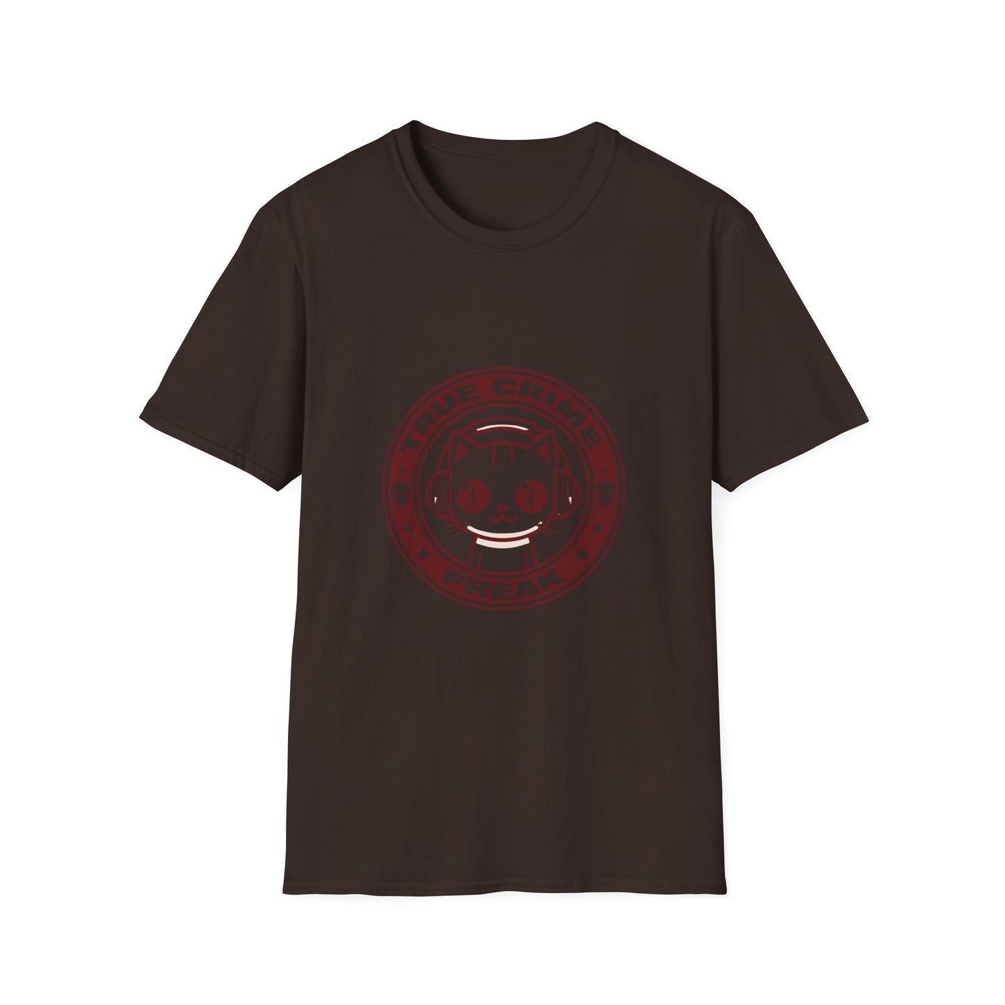 True Crime Freak Cat T-Shirt – Cute Kitty Badge Tee for True Crime Fans