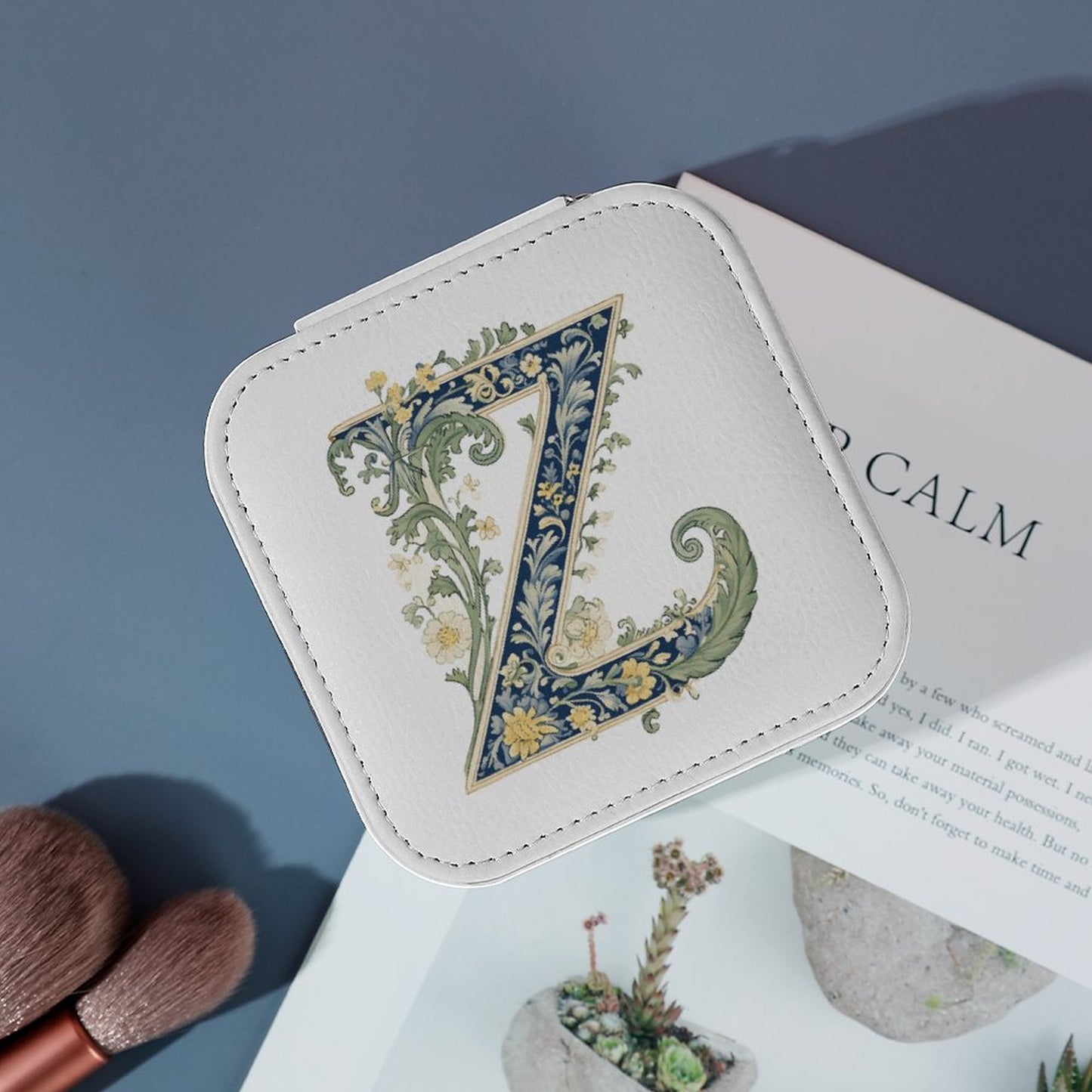 PU Portable Travel Jewelry Box - Letter Z