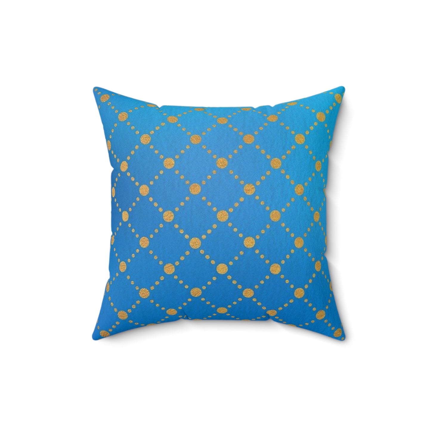 Blue Geometric Dot Lattice Decorative Pillow
