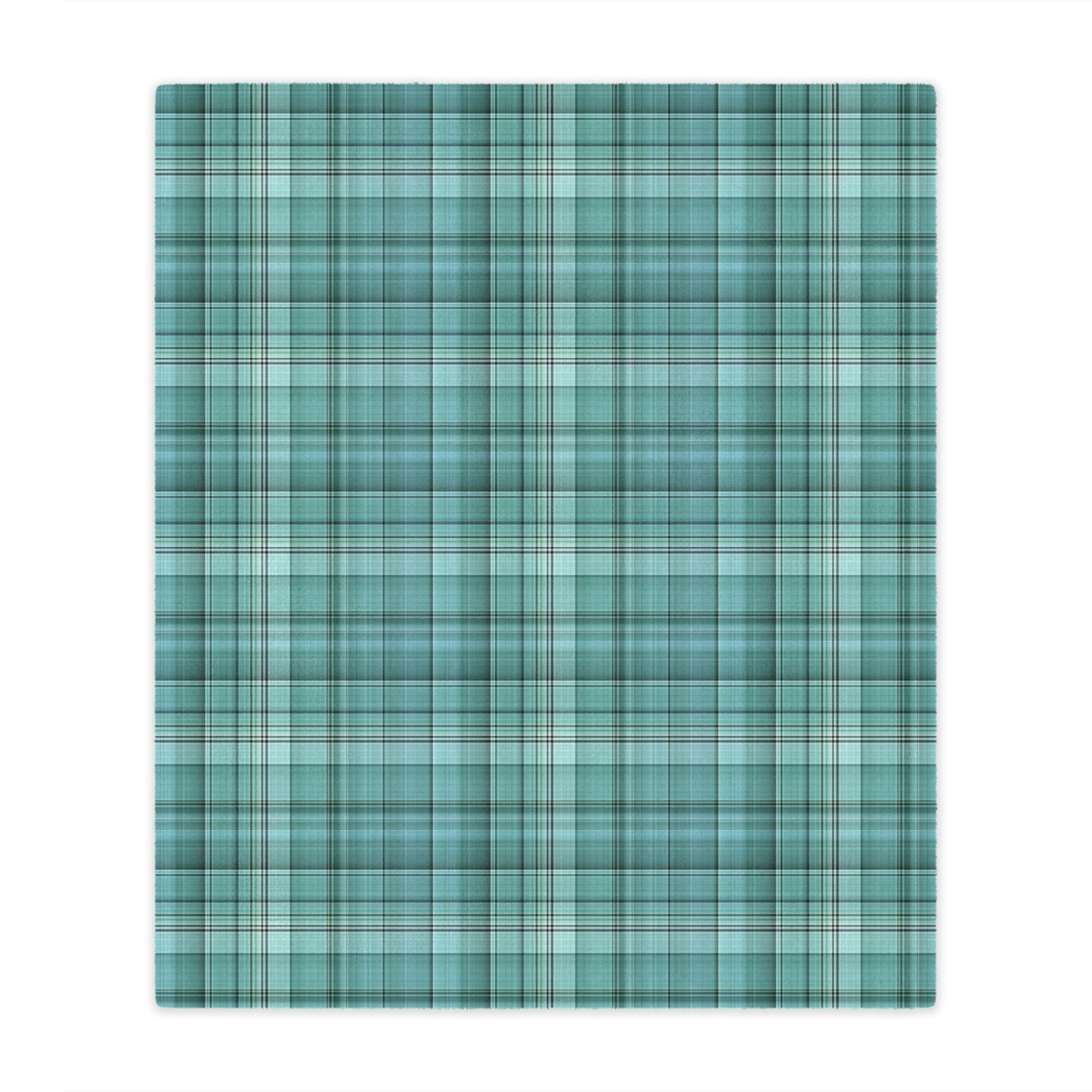 Teal Plaid Minky Blanket — Soft Cozy Plaid Throw for Home, Travel & Gifts