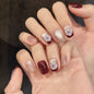 365nails: "Midnight Bloom" – Hand-Painted Floral Gradient Handmade Medium Square Nails – Image 4