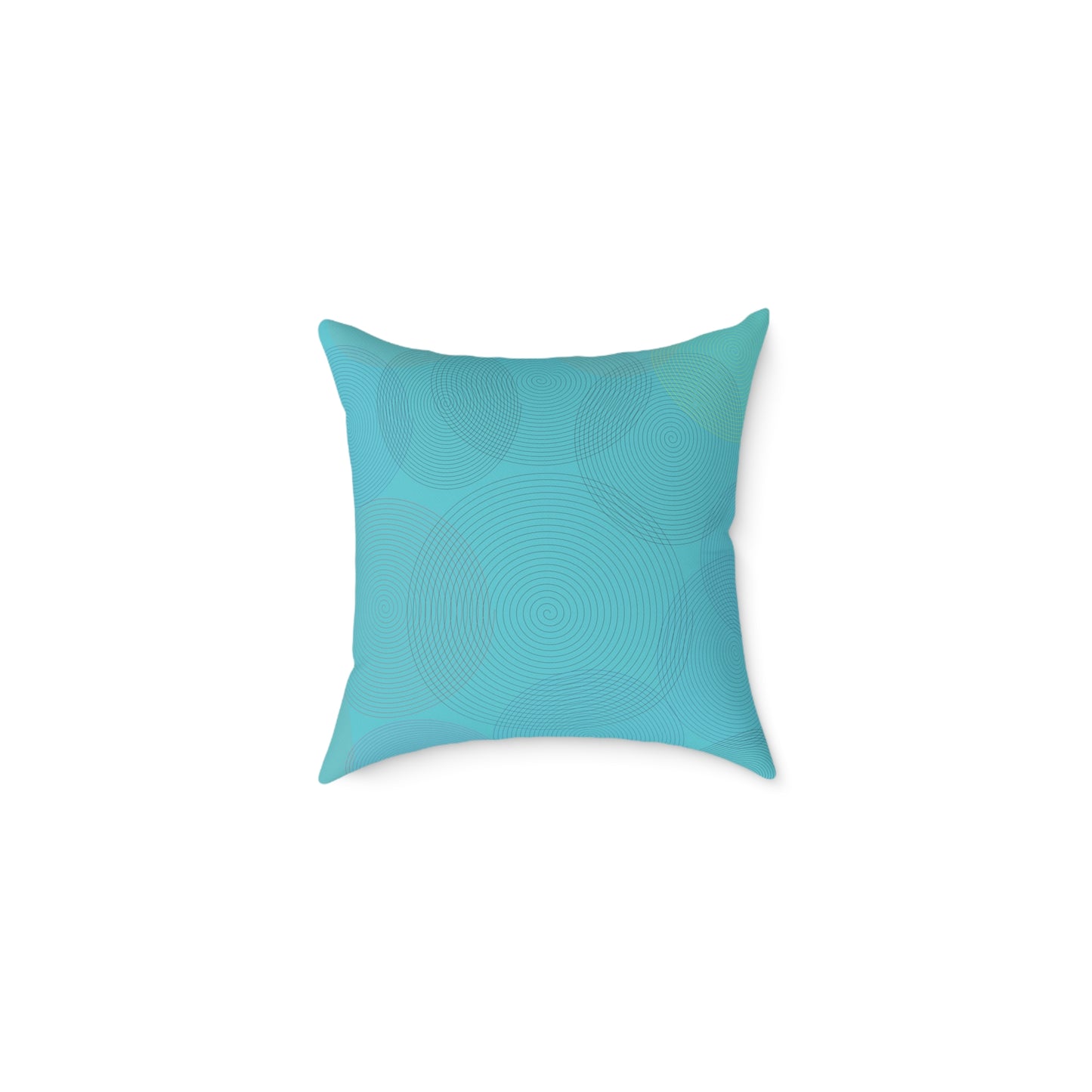 Turquoise Geometric Circle Accent Pillow — Modern Square Throw Pillow
