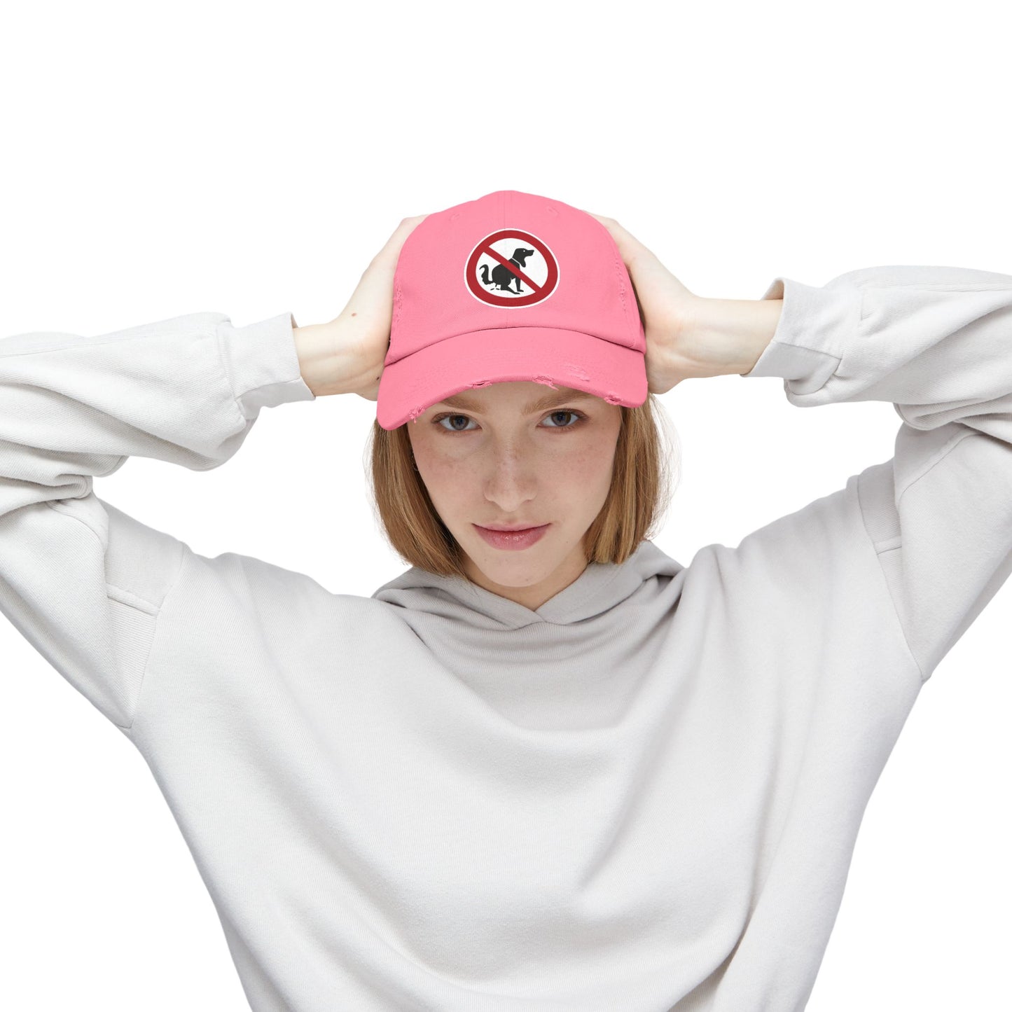 Unisex Distressed Cap with No Dogs Allowed Design | Casual Wear, Dog Owners Gift, Trendy Cap for Pet Lovers, Outdoor Style