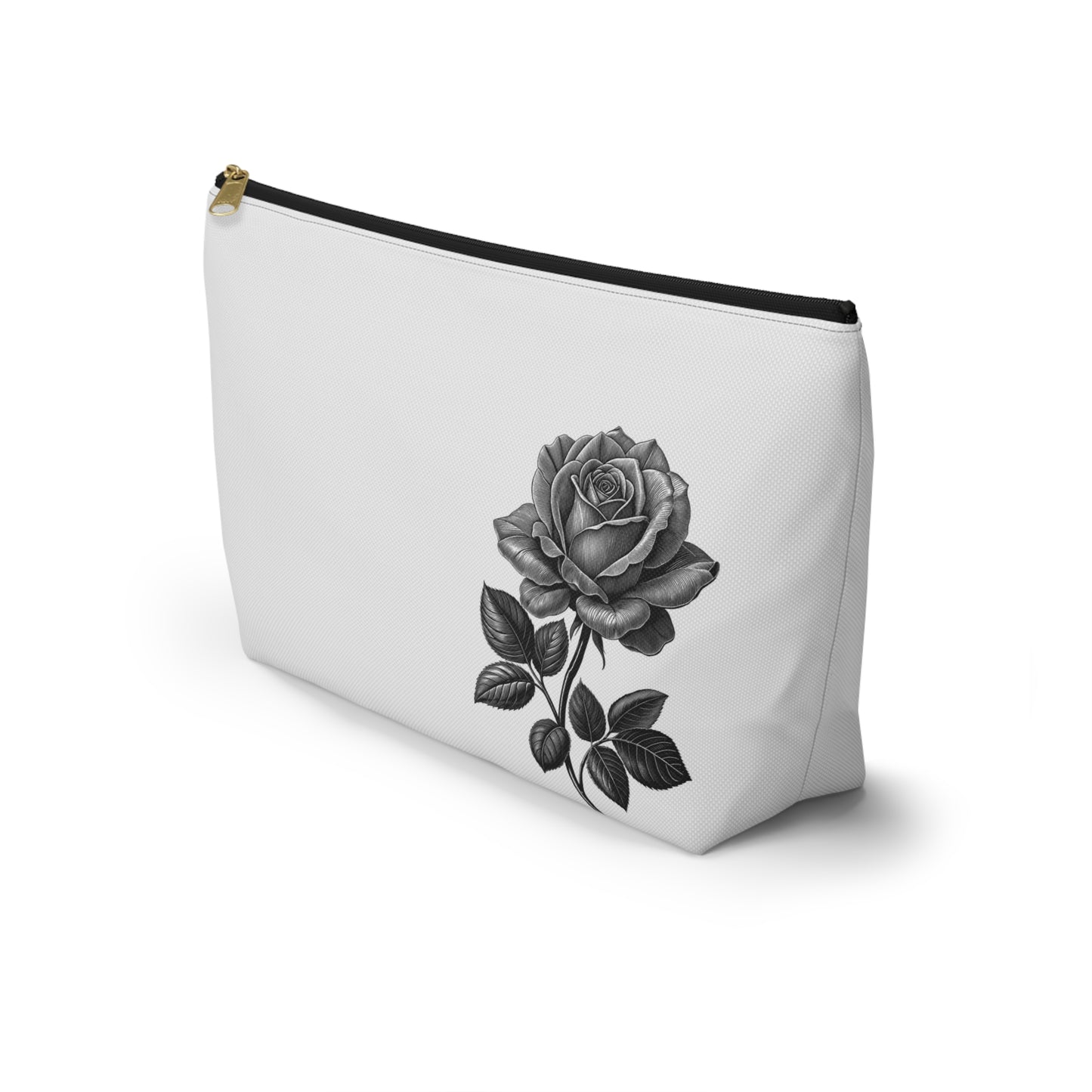 Black Rose Accessory Pouch | Makeup Bag | Travel Organizer | Gift for Her | Floral Design | Elegant Storage