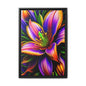 Vibrant Neon Floral Matte Canvas Print — Framed Wall Art
