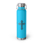 Stylish Copper Insulated Water Bottle - 22oz, Cross Design, Travel Flask, Gift for Him/Her, Unique Outdoor Hydration