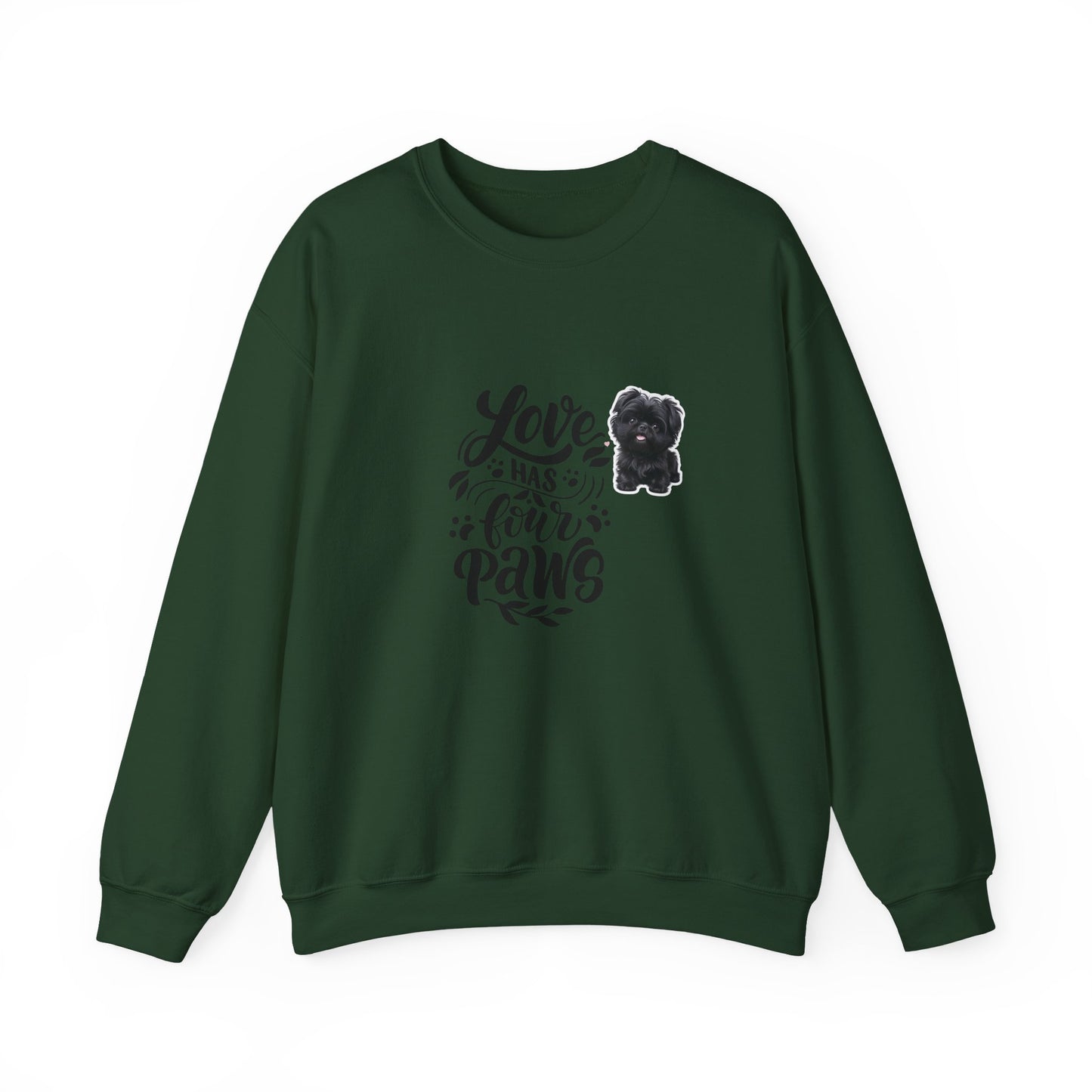 Crewneck Sweatshirt - "Love Has Four Paws" Dog Lover Graphic