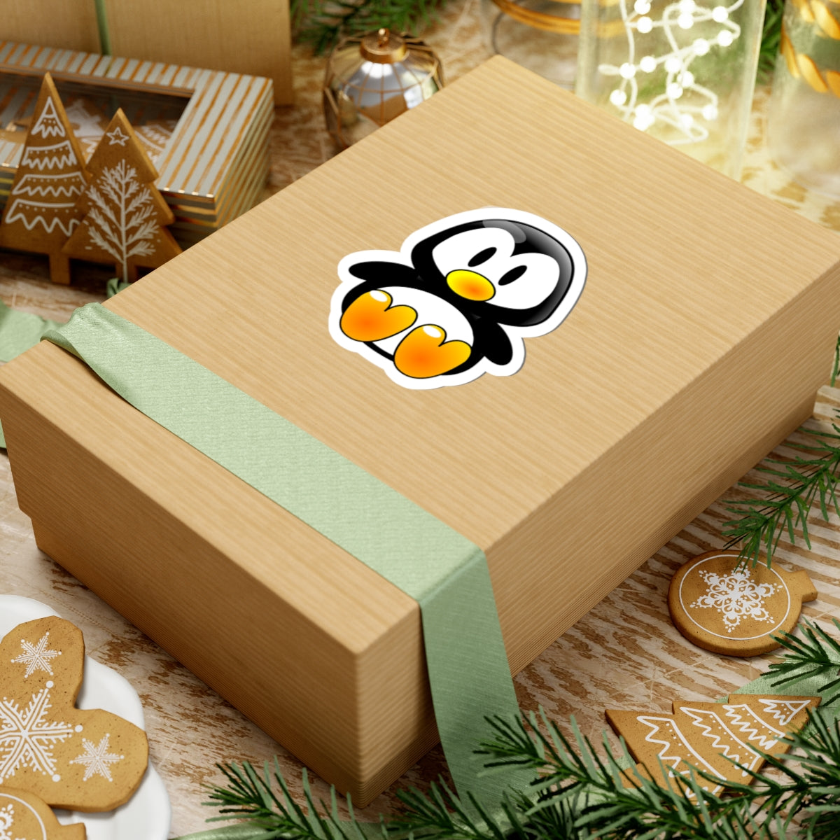 Cute Penguin Kiss-Cut Sticker — Adorable Laptop & Water Bottle Decal