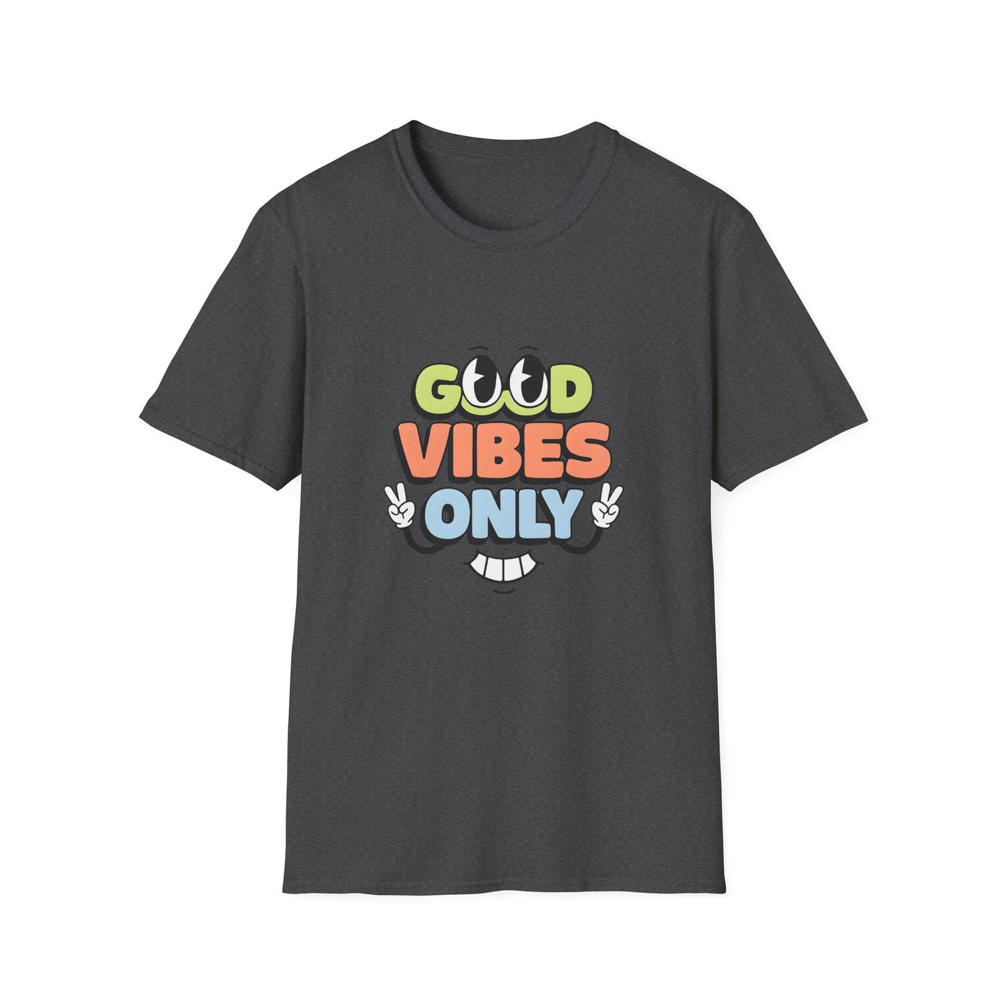 Good Vibes Only T-Shirt — Retro Smiley Graphic Tee