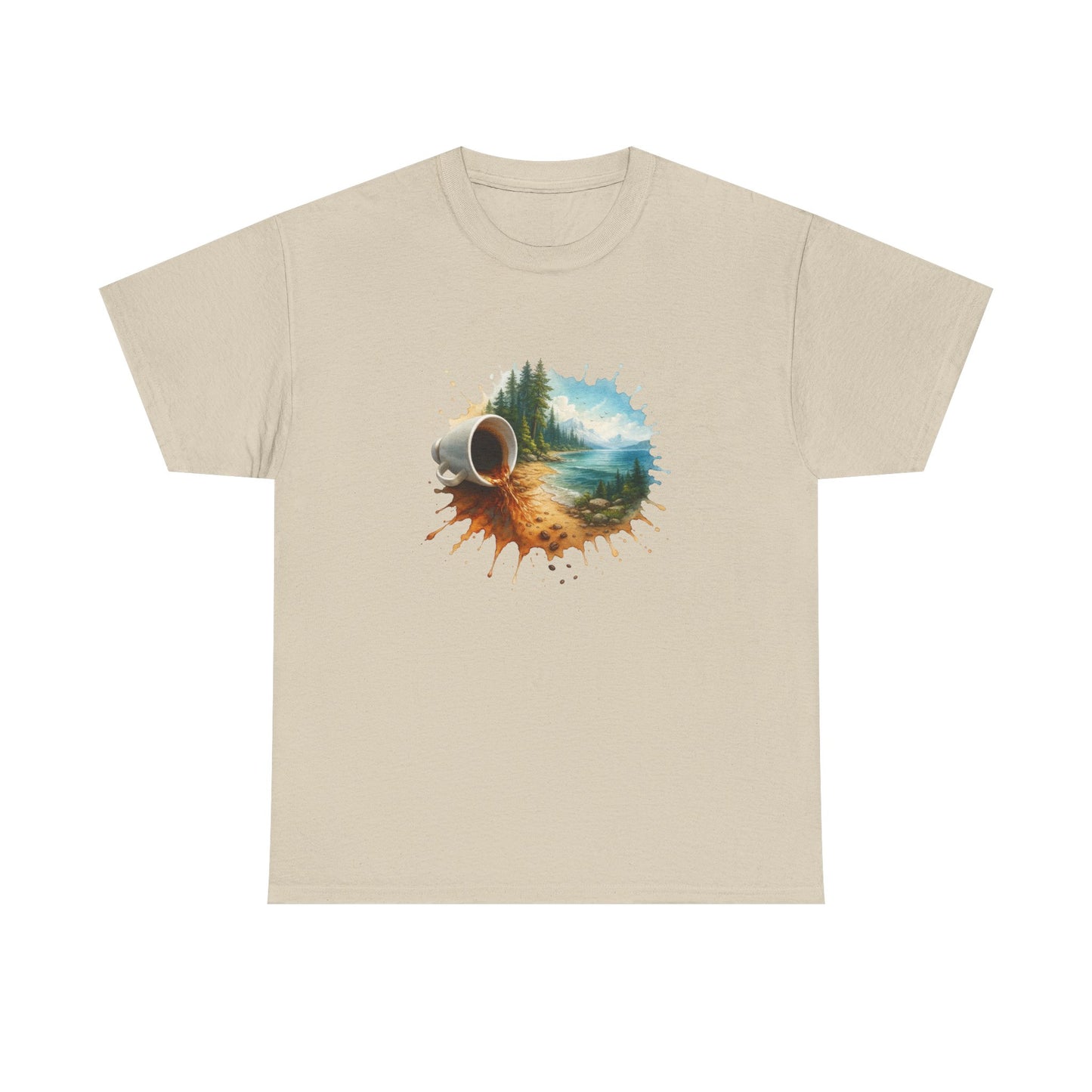 Nature-Inspired Unisex Heavy Cotton Tee, Casual Outfit, Gift for Nature Lovers, Camping Apparel, Outdoor Adventure Shirt