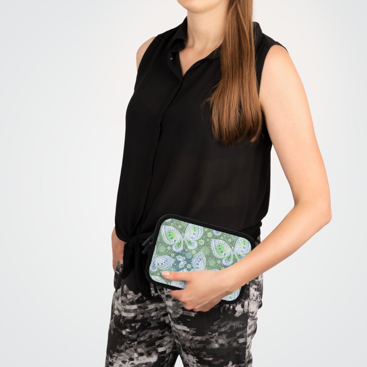 Butterfly Pattern Laptop Sleeve, Eco-Friendly Laptop Case, Computer Bag, Gift for Her, Personalized Tech Accessory