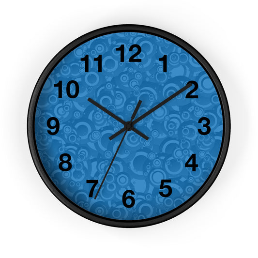 Modern Blue Pattern Wall Clock - Home Decor, Unique Timepiece, Gift Idea, Stylish Wall Art, Office Decor