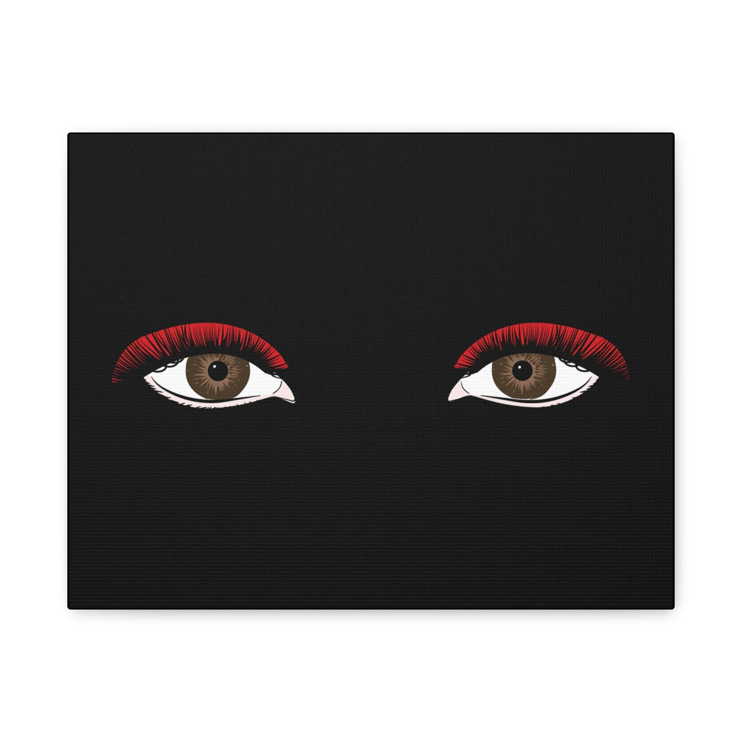 Red Lashes Wall Art Canvas — Glam Eyes Makeup Decor