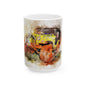 Vintage Jeep Art Ceramic Mug — Rustic Yellow Off-Road Truck Coffee Cup (11oz, 15oz)