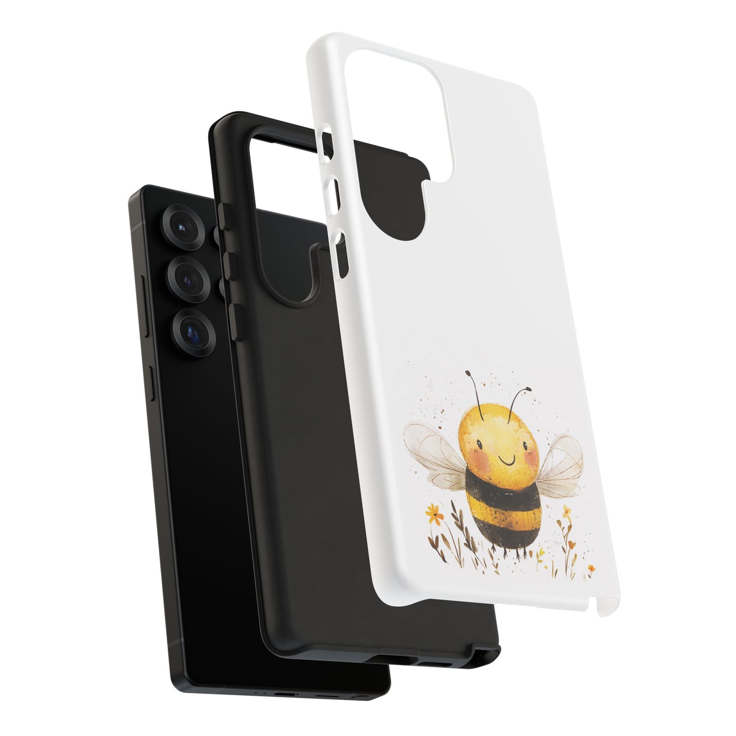 Bee Phone Case, Cute Bee Design, Tough Phone Cover, Gift for Nature Lovers, Floral Bee Mobile Case, Bee-themed Accessory