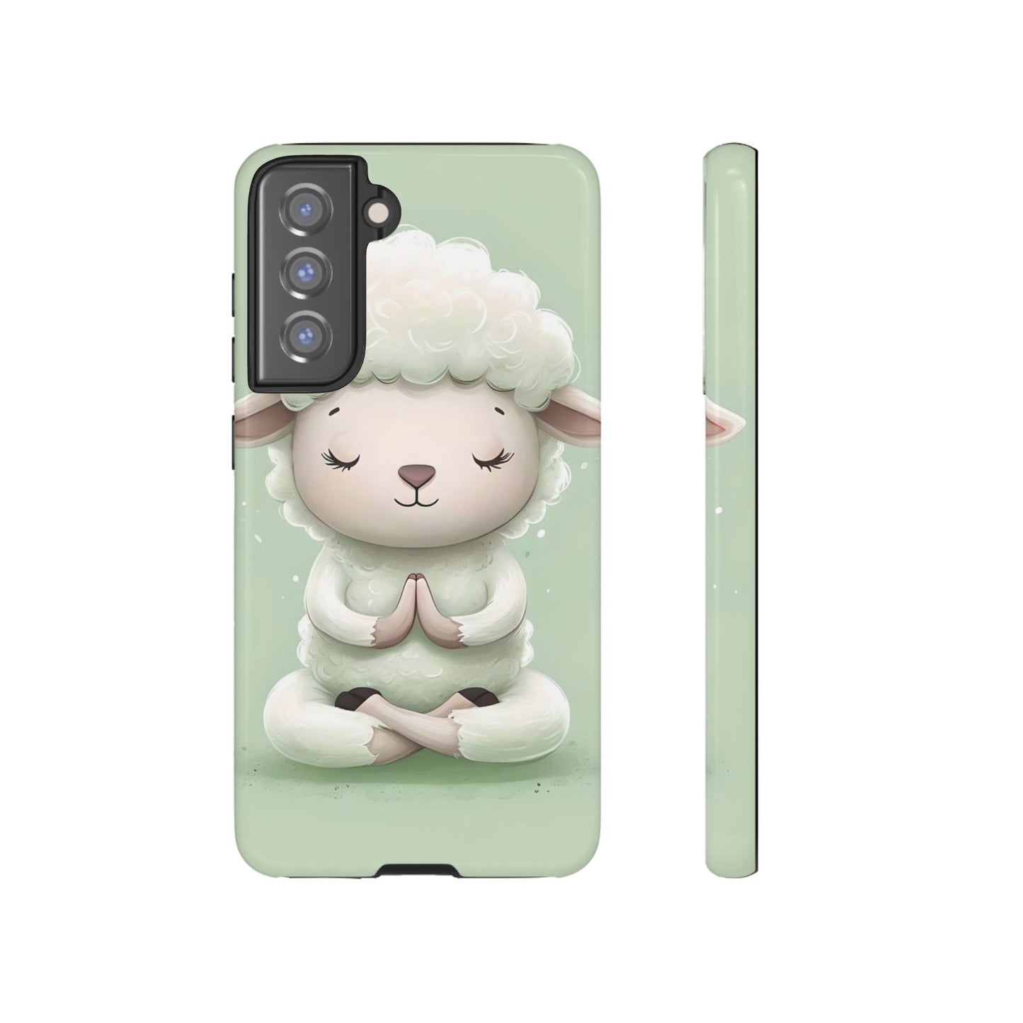 Meditating Lamb Phone Case — Cute Pastel Protective iPhone Cover