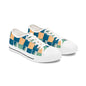 Canvas Sneakers — Hand-Painted Checkerboard in Teal, Orange & Mint