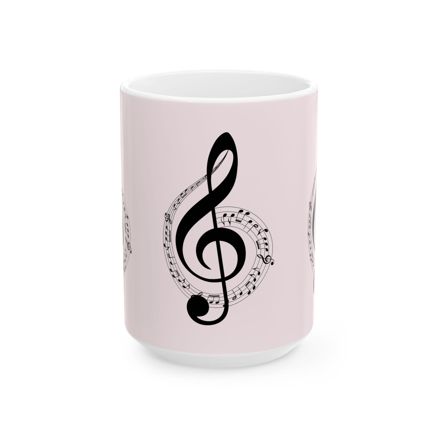 Musical Treble Clef Ceramic Mug — Sheet Music Coffee Cup (11oz & 15oz)