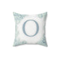 Monogram O Floral Throw Pillow — Soft Pastel Decorative Square Accent Cushion