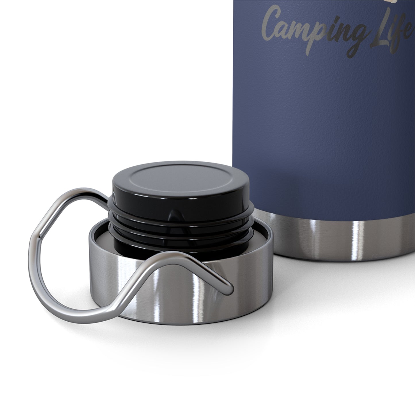 Insulated Camping Water Bottle 22oz — 'Camping Life' Outdoor Vacuum Flask