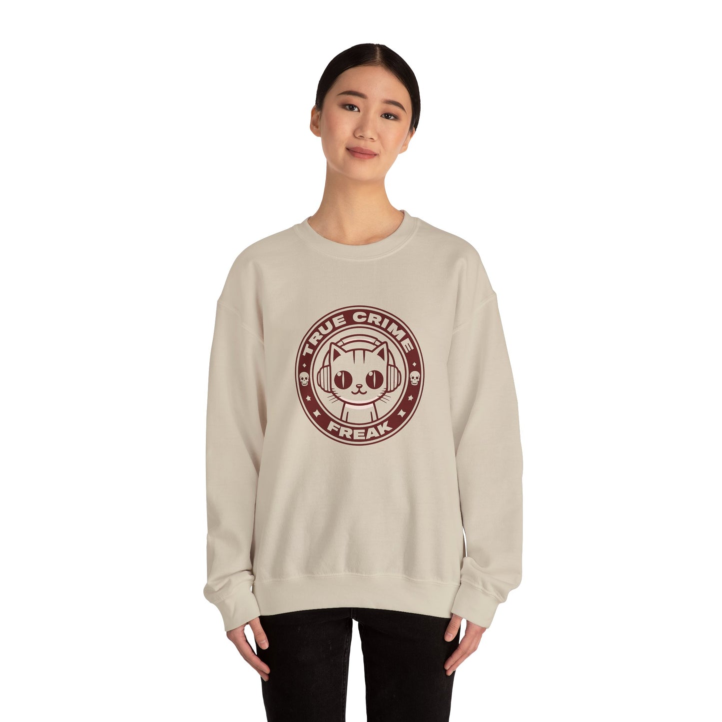 True Crime Freak Cat Crewneck Sweatshirt